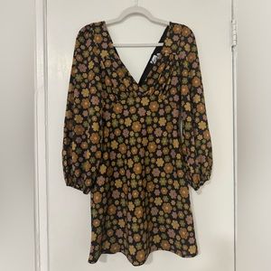 Princess Polly Long Sleeve Mini Dress with Florals